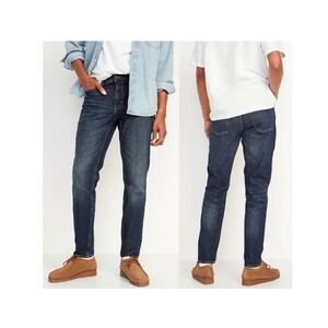 Old Navy Men Original Straight Taper Dark Wash Built In Tough Jeans 34x32